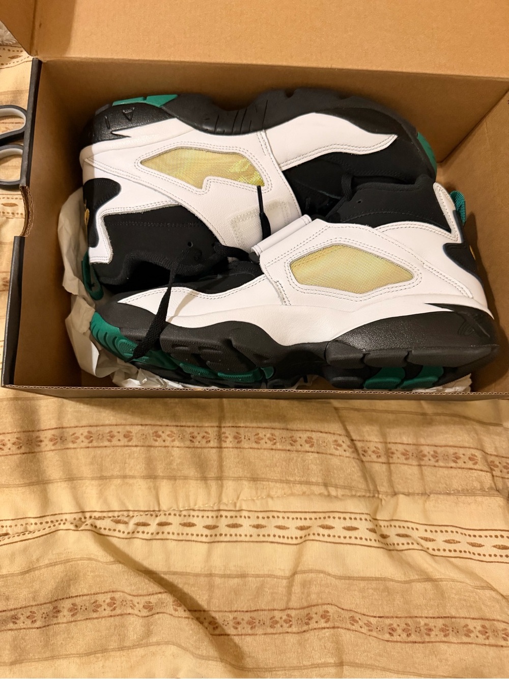 Nike Men's High-Top Sneakers in White, Black & Teal